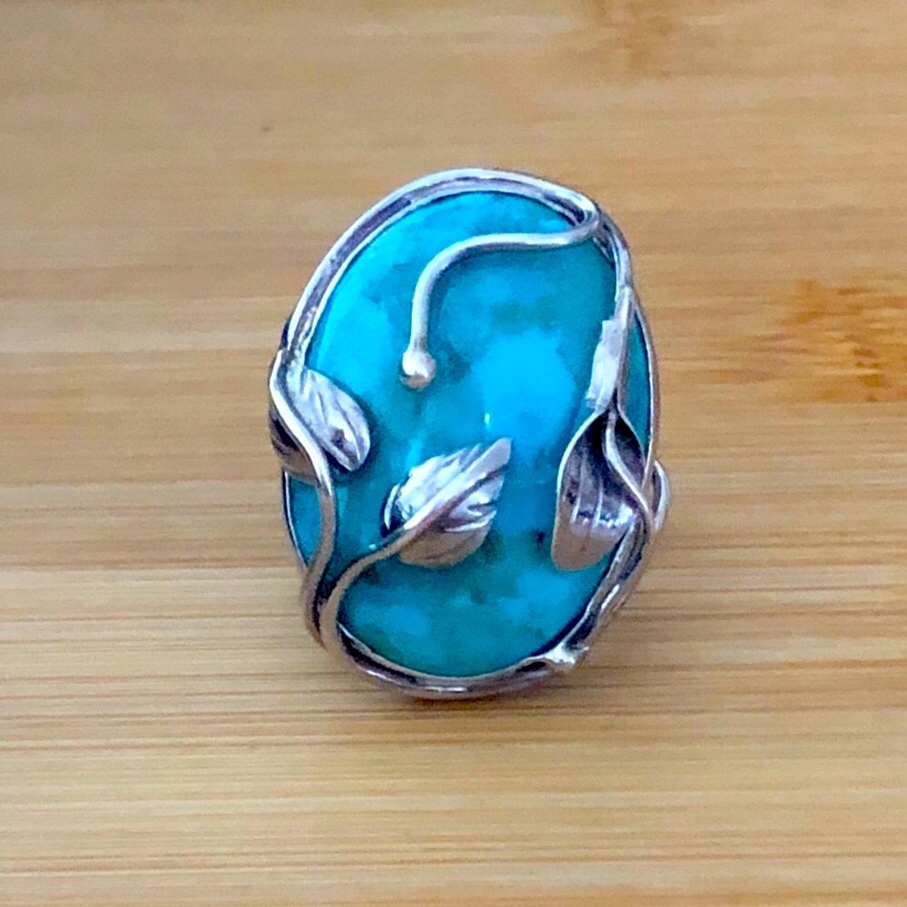 $79  Estate Fashion Ring   Sterling Silver   Marked ID  925 SSP   Size 10 & 1/4 - Picture 2 of 9